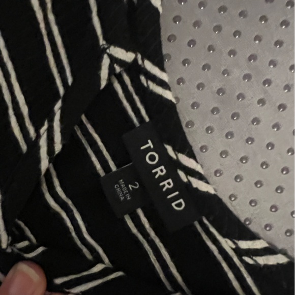 Torrid Black and White Striped Ribbed Jumpsuit - Picture 3 of 5